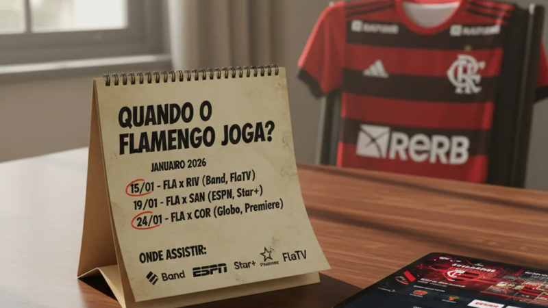 Jogadores do Flamengo em campo comemorando uma jogada, prontos para os próximos jogos do Flamengo.