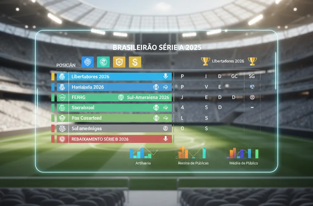 Tabela Brasileirão Série A 2025: Campeão, Libertadores e Rebaixados