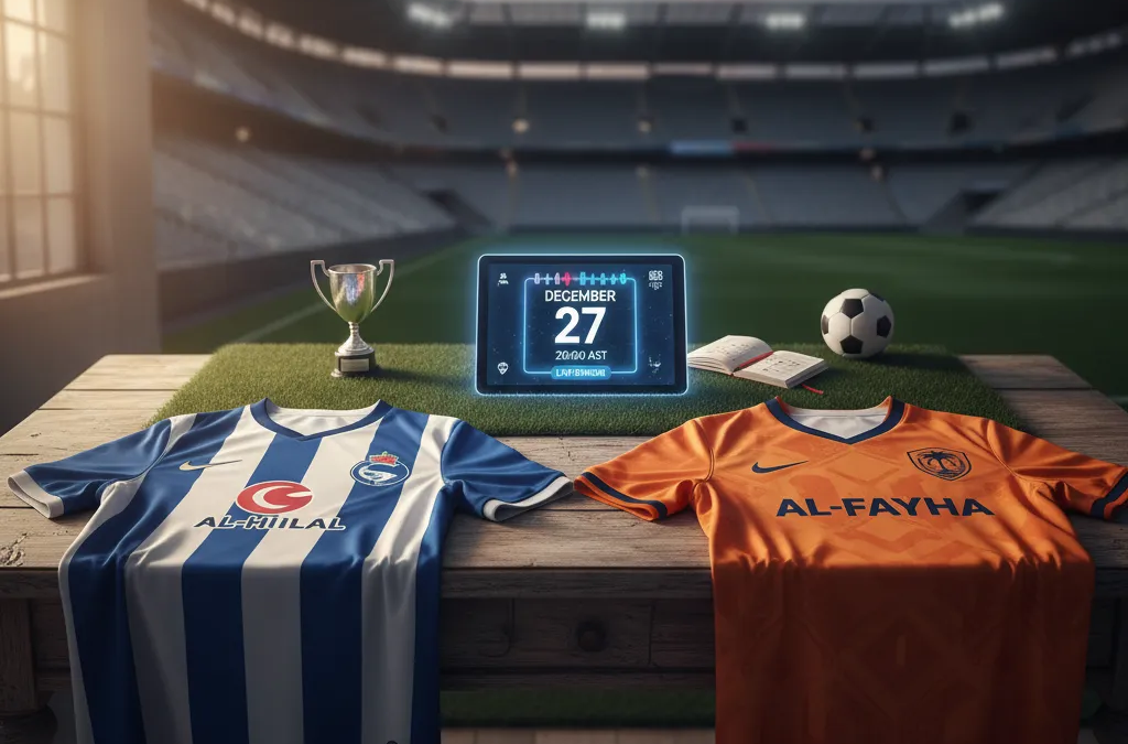 Jogador do Al-Hilal comemora gol em partida decisiva contra o Al-Fayha no estádio.