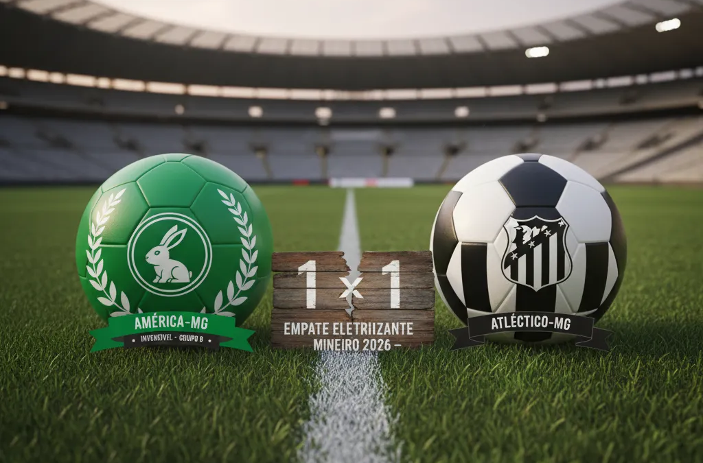 Jogadores de América-MG e Atlético-MG disputam a bola no gramado do Mineirão durante partida.