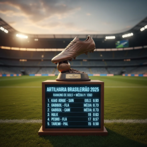 Artilharia do Brasileirão 2025: Kaio Jorge Lidera Ranking de Gols e Média por Jogo