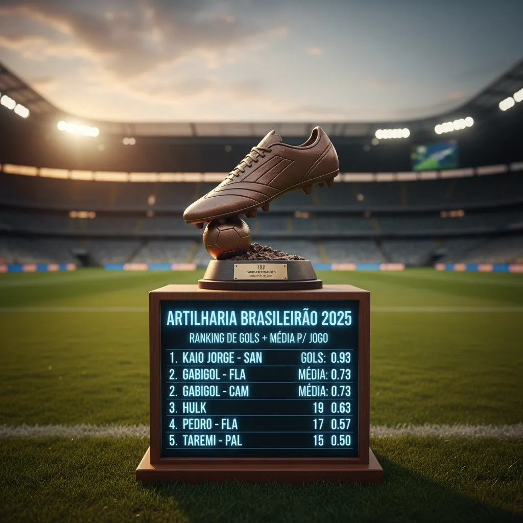 Artilharia do Brasileirão 2025: Kaio Jorge Lidera Ranking de Gols e Média por Jogo