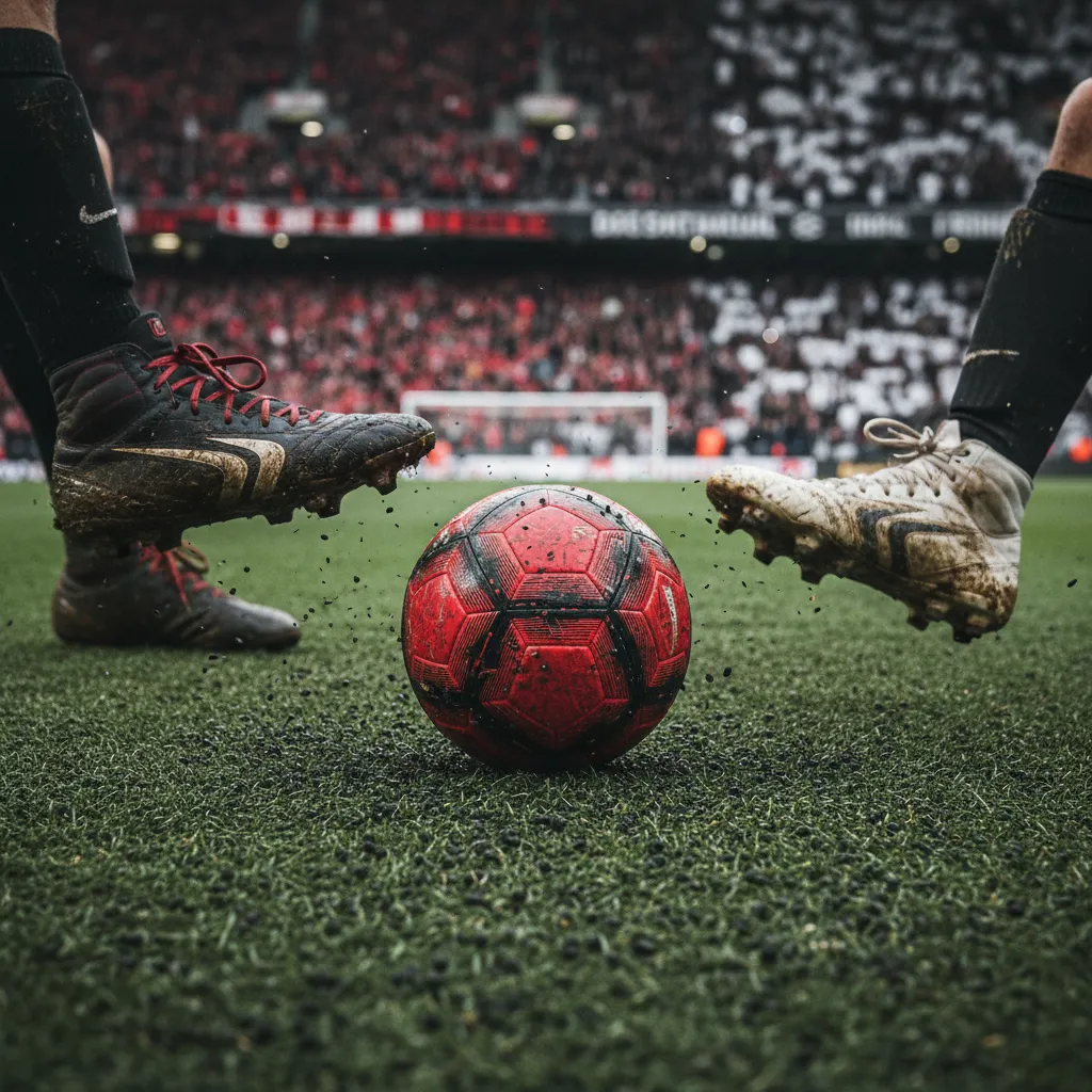 Jogadores do Athletico-PR e Ceará em disputa intensa pela bola no gramado, antecipando o jogo de futebol.