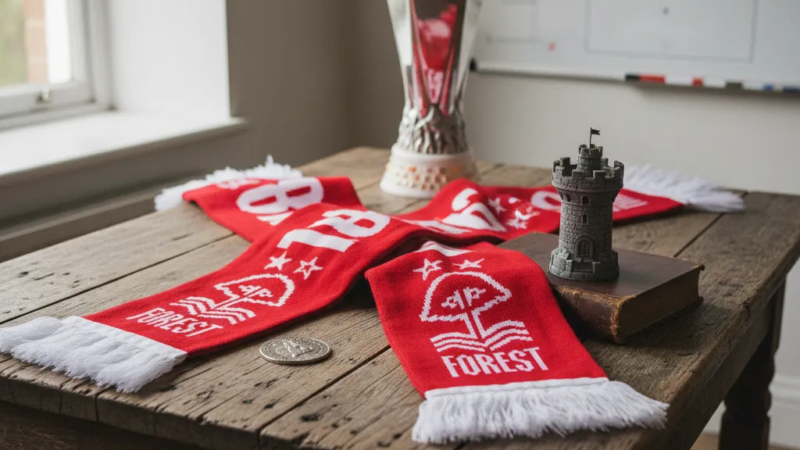 Logos do SC Braga e Nottingham Forest lado a lado, destacando o confronto Braga x Nottingham Forest na Liga Europa.