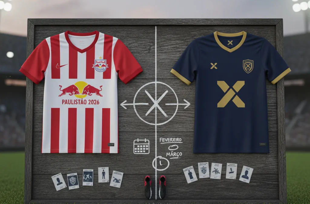 Jogador do Red Bull Bragantino em ação no gramado, driblando a bola com foco, durante uma partida decisiva.