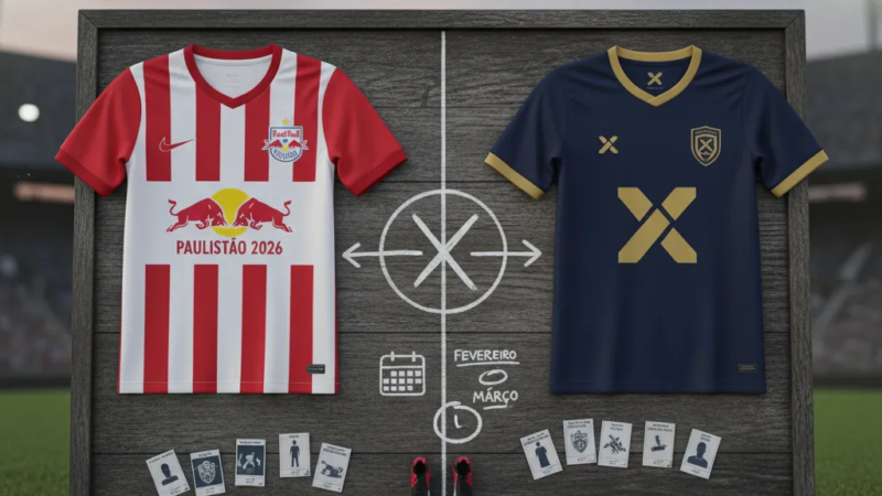 Jogador do Red Bull Bragantino em ação no gramado, driblando a bola com foco, durante uma partida decisiva.