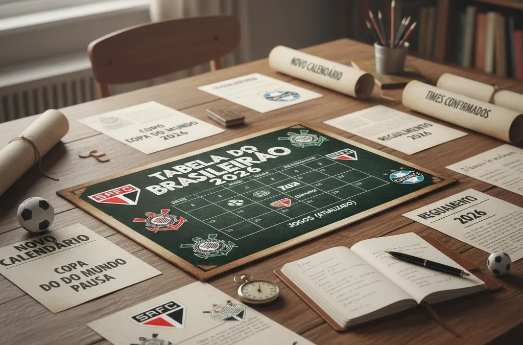 Gráfico da Tabela do Brasileirão 2026 com times, pontos e próximos jogos destacados.