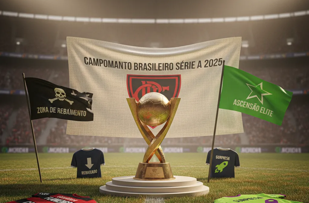 Jogador do Flamengo em ação no gramado, disputando bola sob os holofotes do estádio no Brasileirão Série A 2025.