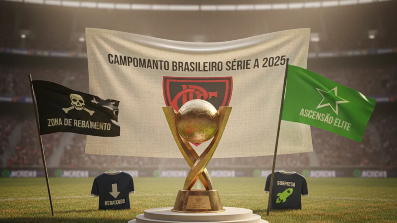 Jogador do Flamengo em ação no gramado, disputando bola sob os holofotes do estádio no Brasileirão Série A 2025.