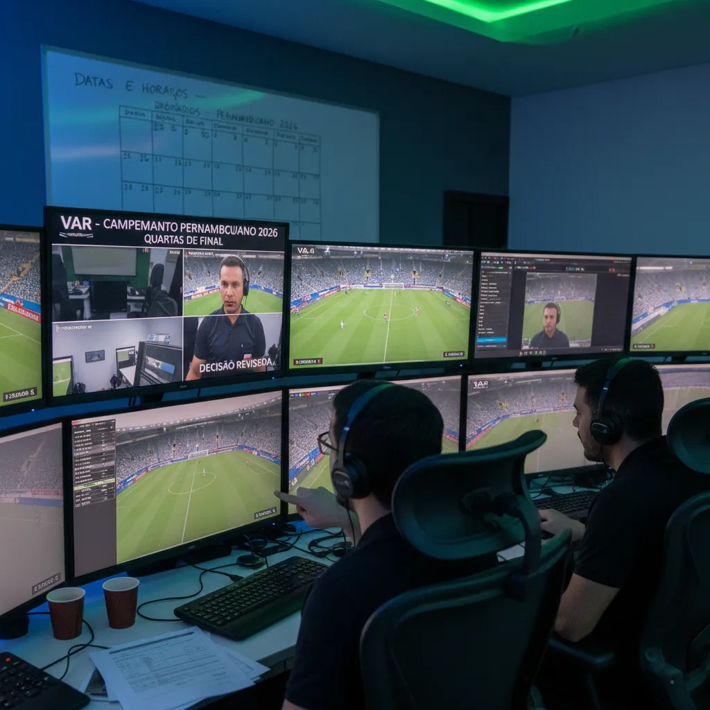 Estádio de futebol com gramado verde e arquibancadas, palco do Campeonato Pernambucano 2026.