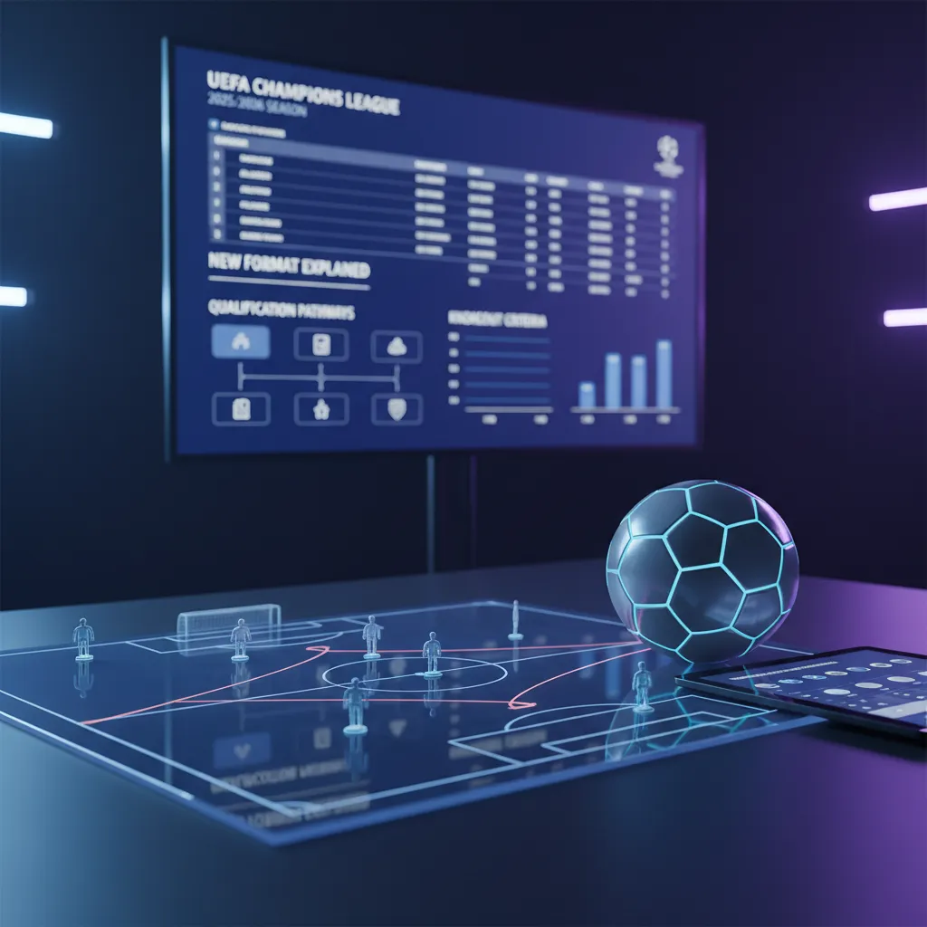 Troféu da UEFA Champions League em destaque, com o logo do torneio ao fundo. Símbolo máximo do futebol europeu.