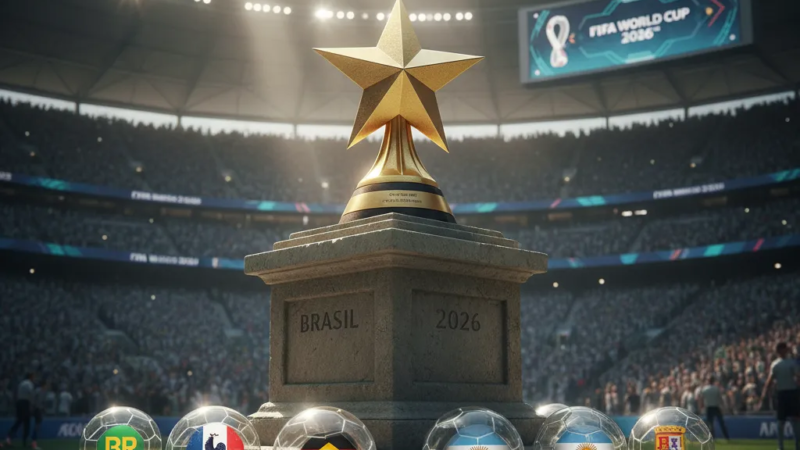 Atleta da seleção brasileira em campo, focado na disputa da Copa do Mundo 2026 Brasil, um dos principais favoritos ao hexa.