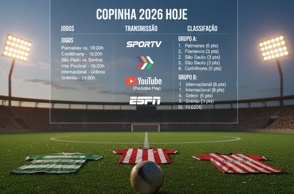 Jovens jogadores em ação no gramado, disputando a bola em partida da Copinha 2026.
