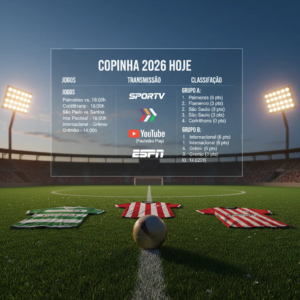 Copinha 2026 Hoje (15/01): Jogos, Transmissão e Classificação – Palmeiras, São Paulo e Inter em Campo
