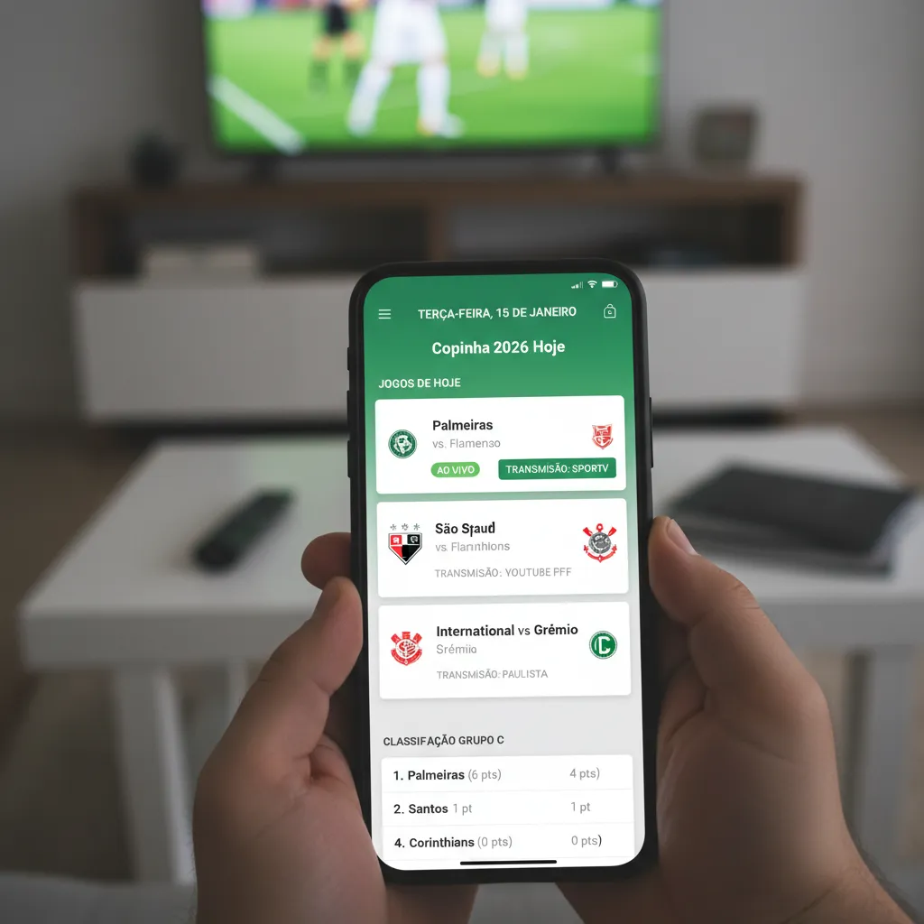 Jovem jogador de futebol em ação durante partida da Copinha 2026, com a bola no pé e gramado verde.