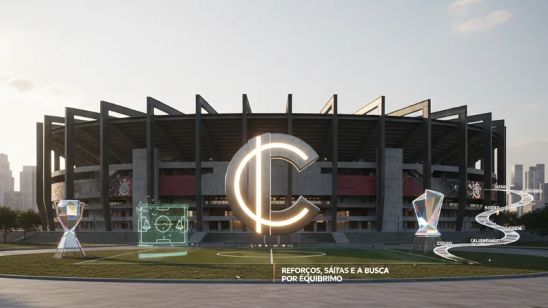 Jogador do Corinthians em êxtase, celebrando um gol no campo, com a torcida ao fundo.