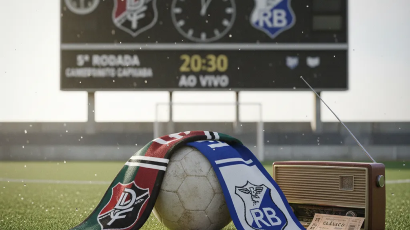 Jogador do Rio Branco-ES (branco) dribla adversário da Desportiva Ferroviária (grená) em partida do Clássico Capixaba.