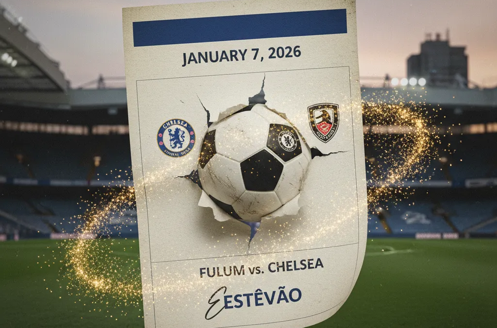 Estêvão em campo de futebol, driblando a bola com uniforme de jogo.