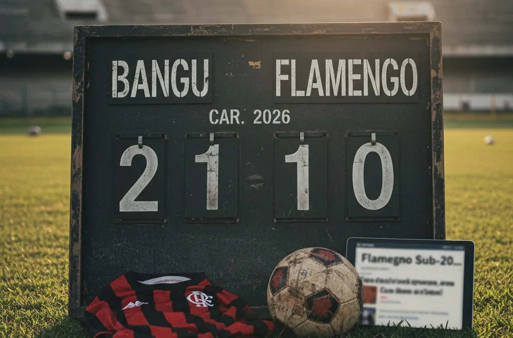 Jogador do Flamengo com expressão de frustração no campo, após o resultado do jogo contra o Bangu.