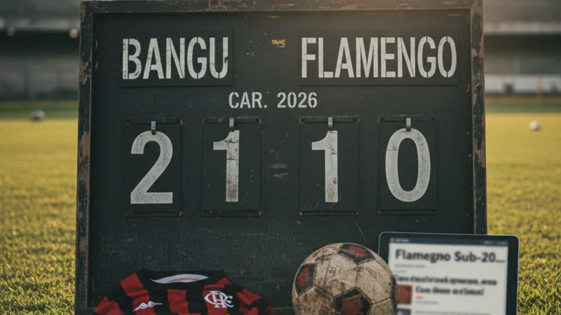 Jogador do Flamengo com expressão de frustração no campo, após o resultado do jogo contra o Bangu.