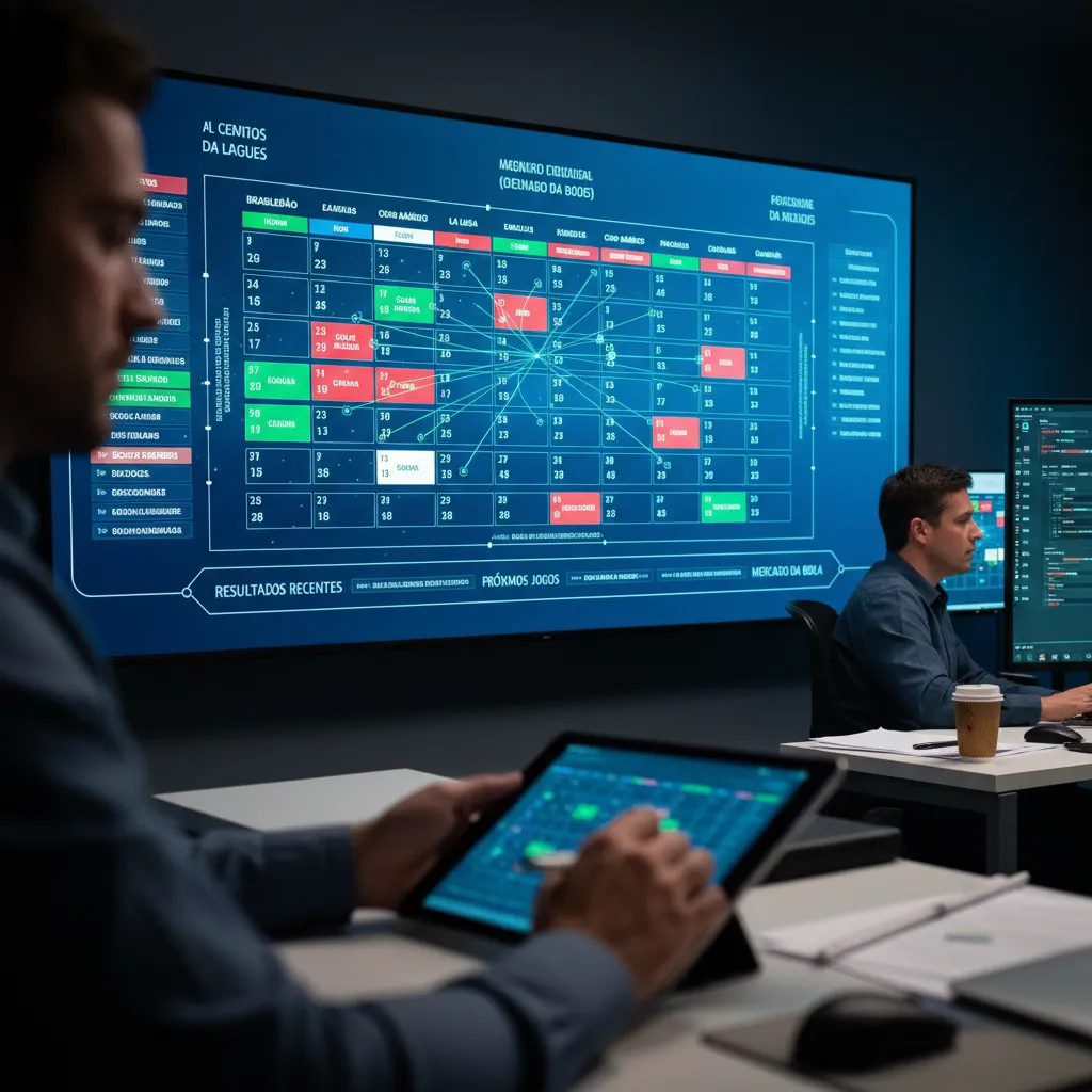 Jogadores de futebol celebrando a vitória e levantando um troféu, simbolizando os grandes feitos da temporada de campeonatos.