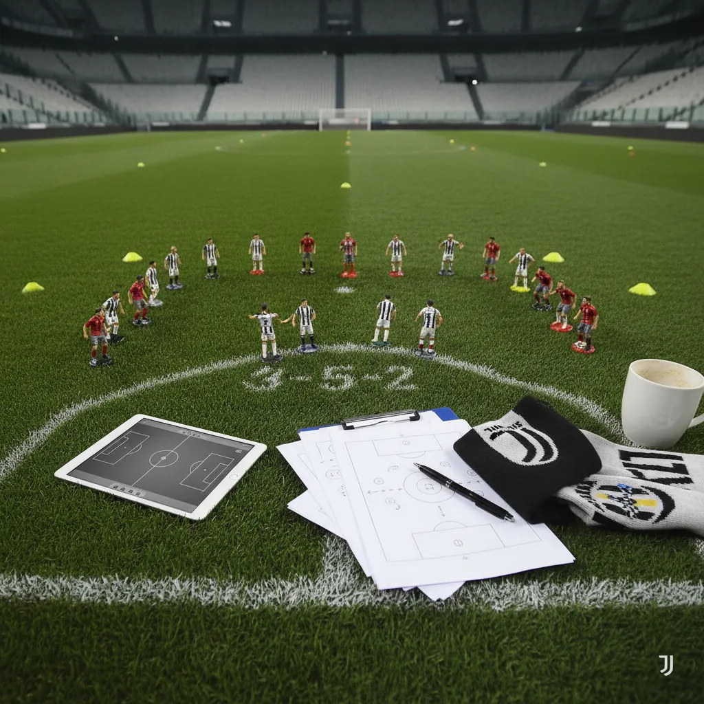 Jogadores da Juventus e Cremonese em ação no campo, representando o confronto da partida de futebol.