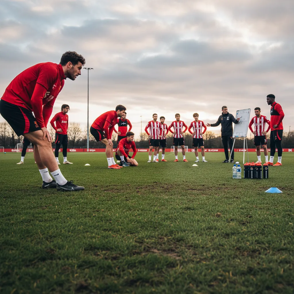 Jogadores do Liverpool e Barnsley em ação, disputando a bola no campo durante uma partida de futebol.
