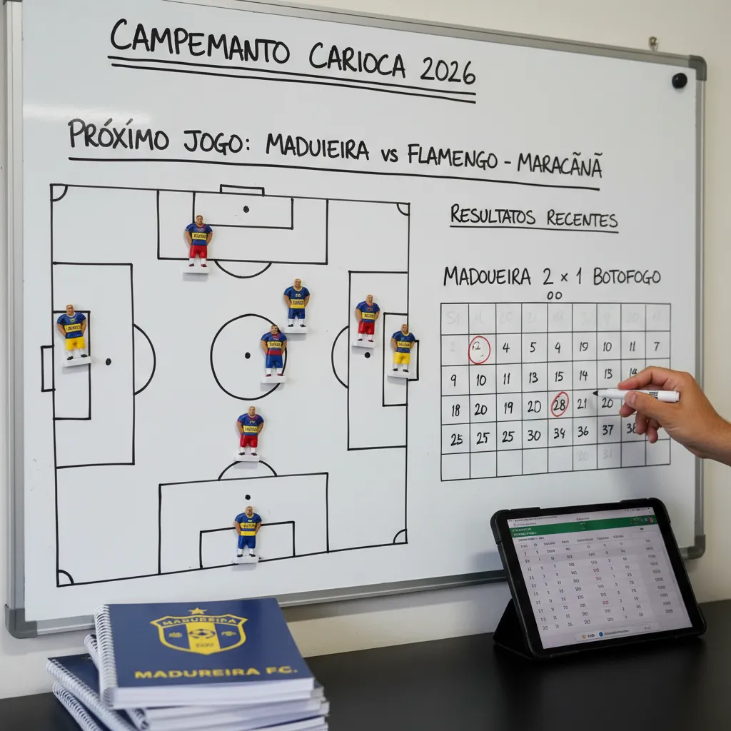 Estádio Aniceto Moscoso, casa do Madureira FC, com gramado verde e arquibancadas, pronto para o Campeonato Carioca.