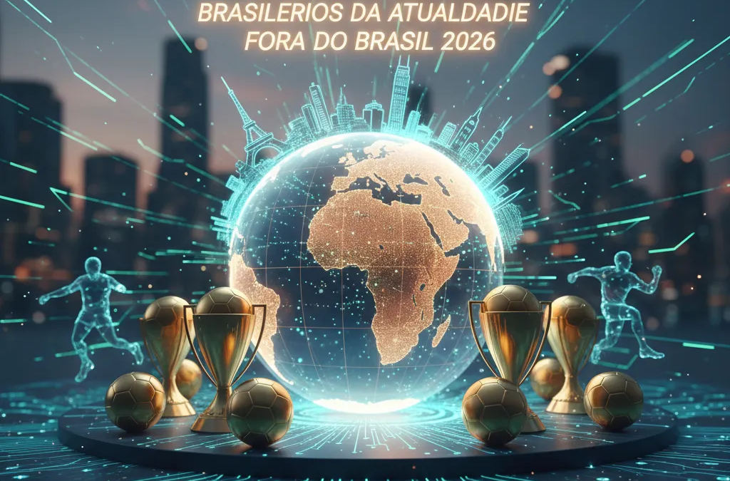 Jogador brasileiro de futebol em ação no gramado de um estádio europeu, um dos melhores jogadores brasileiros na Europa 2026.