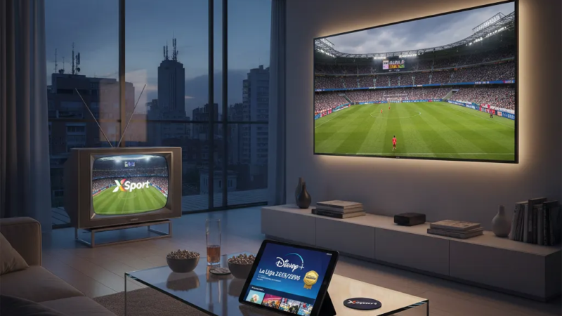 Jogador do Real Madrid em campo, disputando bola em partida da La Liga 2026, com torcida ao fundo.