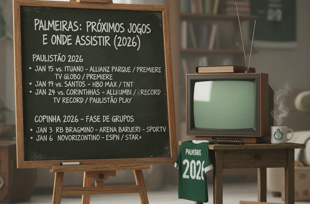 Allianz Parque iluminado à noite, pronto para receber os próximos jogos do Palmeiras em 2026.