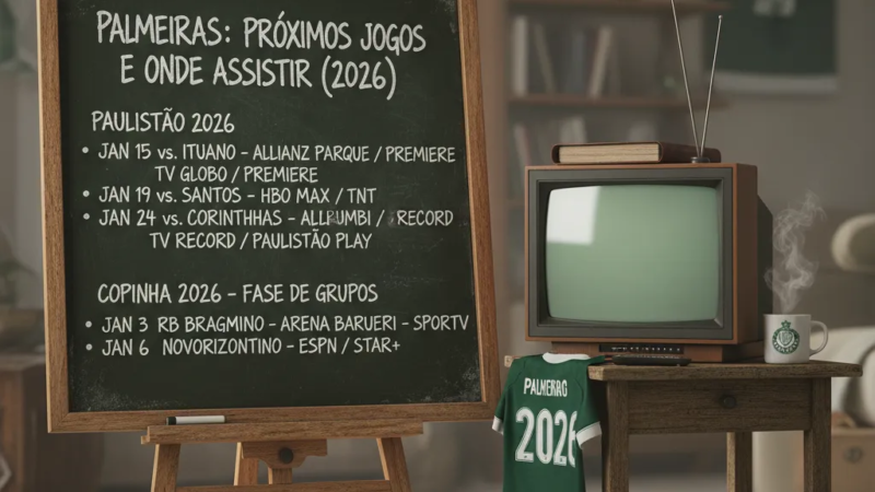 Allianz Parque iluminado à noite, pronto para receber os próximos jogos do Palmeiras em 2026.