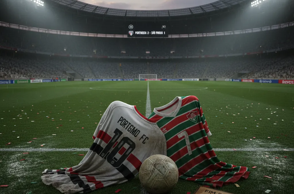 Jogadores da Portuguesa celebram gol decisivo contra o São Paulo no Paulistão 2026, que encerrou o jejum.