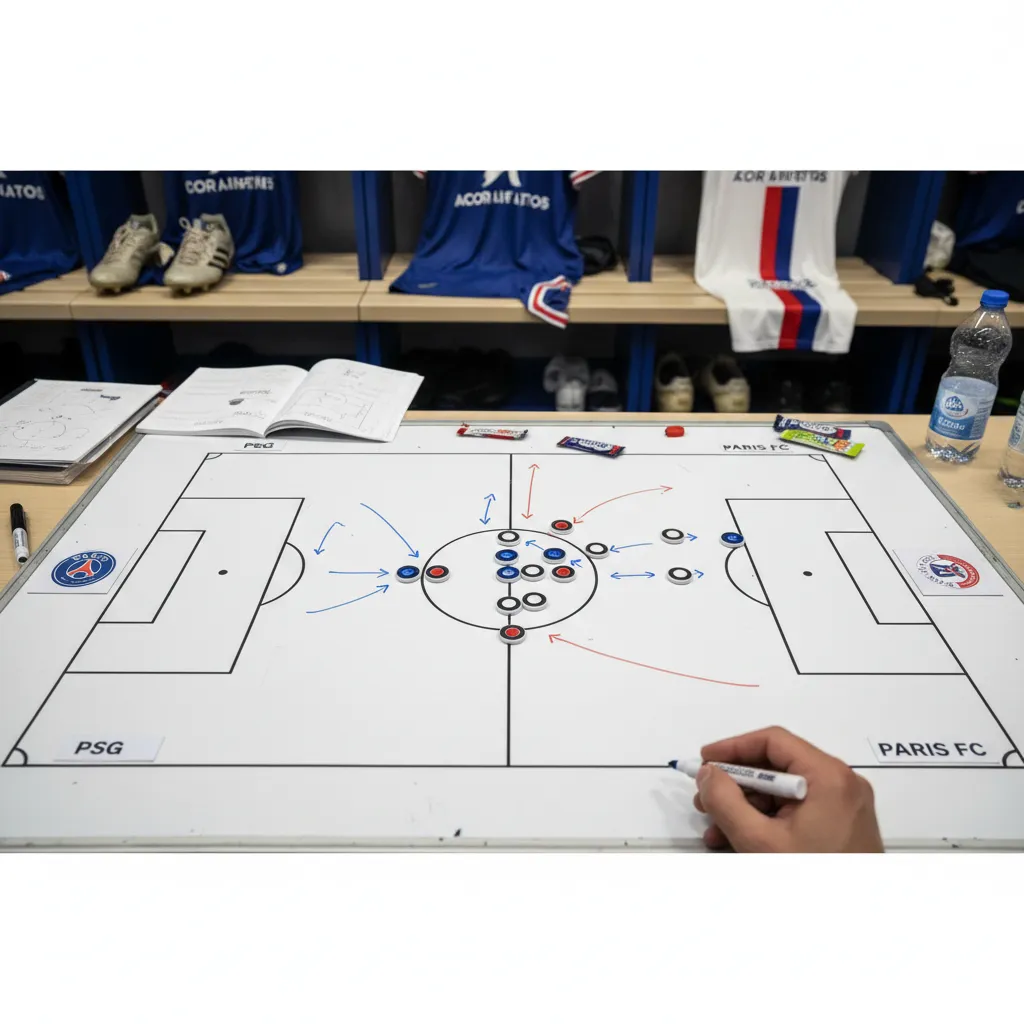 Logos do Paris Saint-Germain e Paris FC lado a lado, simbolizando o dérbi parisiense de futebol.