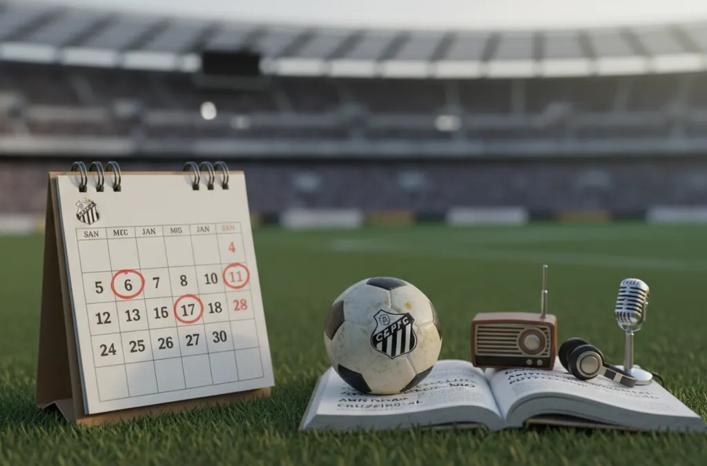 Jovem jogador do Santos FC em campo, driblando a bola com foco em partida da Copinha.
