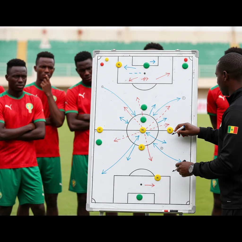 Jogadores do Senegal FC em celebração vibrante no campo, refletindo a mentalidade vencedora da seleção senegalesa.