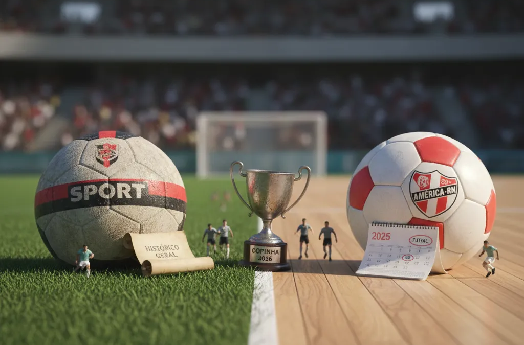 Jogadores do Sport e América-RN disputam a bola em campo gramado durante partida de futebol.