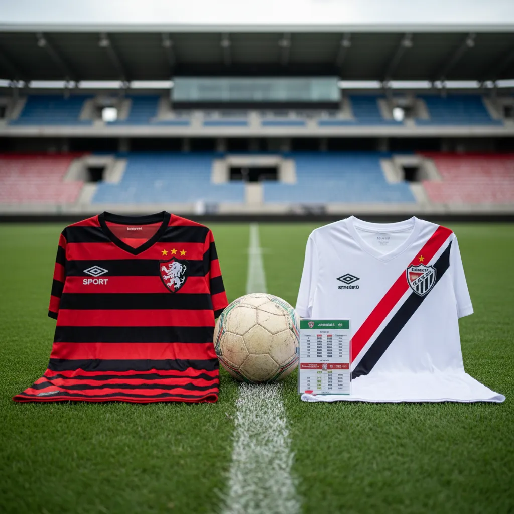 Jogadores do Sport e América-RN disputam bola em campo de futebol, representando a rivalidade na Copinha 2026.