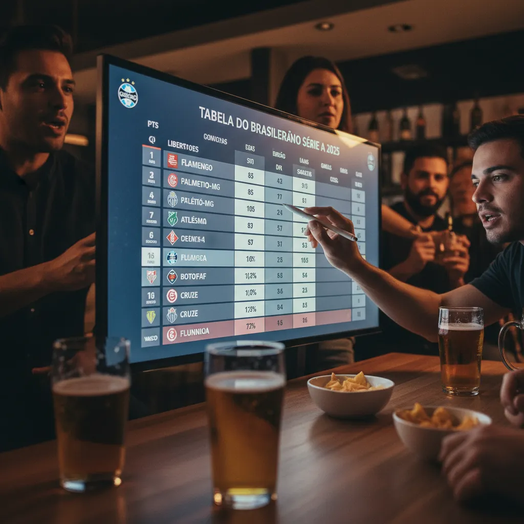 Tabela completa do Campeonato Brasileiro Série A 2025, mostrando a classificação final dos times e suas respectivas pontuações.