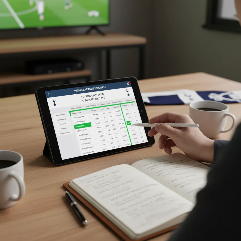 Escudos do Tottenham Hotspur e Sunderland AFC em destaque, simbolizando o confronto da Premier League 2025/2026 para palpites de aposta.