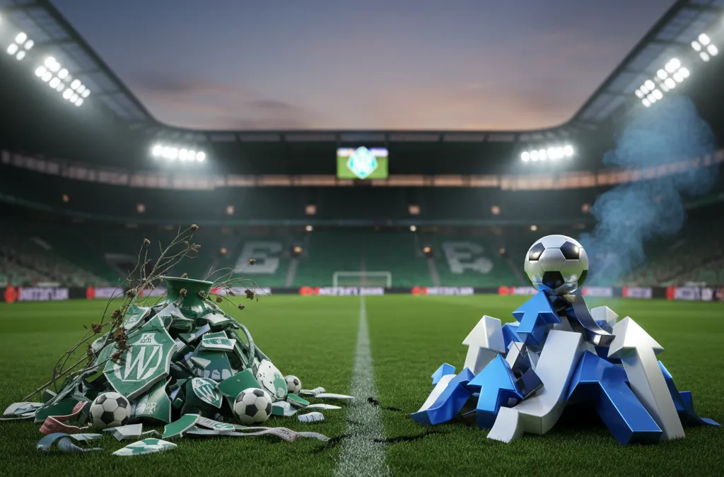 Jogadores do Werder Bremen e Hoffenheim em disputa acirrada pela bola no gramado, prévia da Bundesliga 2026.