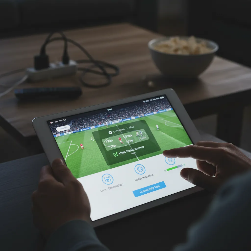 Pessoa assistindo jogo de futebol ao vivo em notebook, com interface de streaming para ver partidas online grátis.