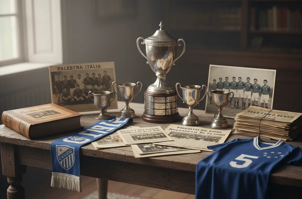 Ídolo do Cruzeiro em uniforme azul, celebrando um gol no Mineirão lotado.