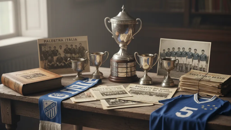 Ídolo do Cruzeiro em uniforme azul, celebrando um gol no Mineirão lotado.