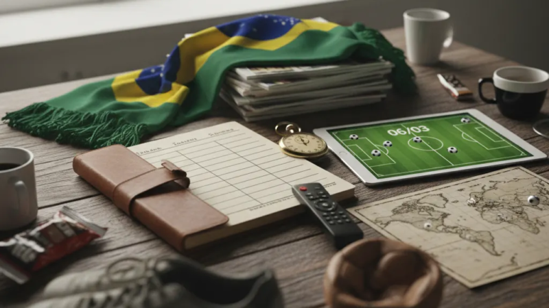 Jogador de futebol em camisa azul chutando a bola no gramado de um estádio iluminado, com torcida ao fundo.
