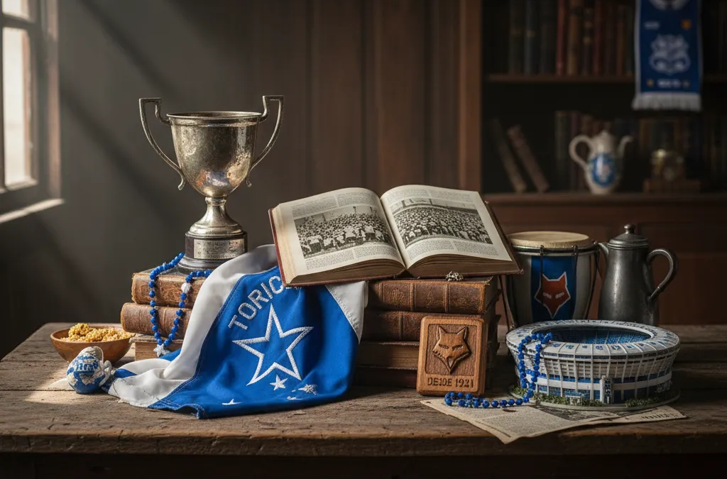 Torcida Cruzeiro vibrante no Mineirão, com milhares de fãs em camisas azuis e bandeiras, celebrando a paixão pelo clube.