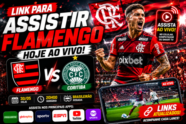 Link para assistir Flamengo hoje 30/05 ao vivo no celular e TV
